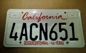 California Cursive "Lipstick" License Plate Sesquicentennial-150 Years (A grade) - Picture 1 of 2