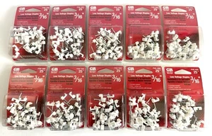 LOT OF 250 GARDNER BENDER WHITE 3/16" LOW VOLTAGE STAPLES 10 PKS OF 25 PSW-1600 - Picture 1 of 5