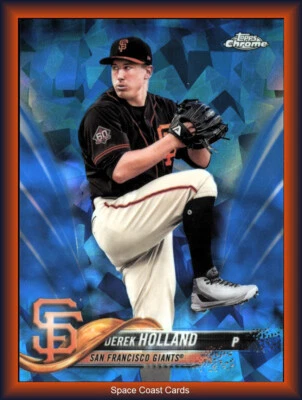 2018 Topps Chrome Sapphire #648 Derek Holland Giants Foto 1 de 2