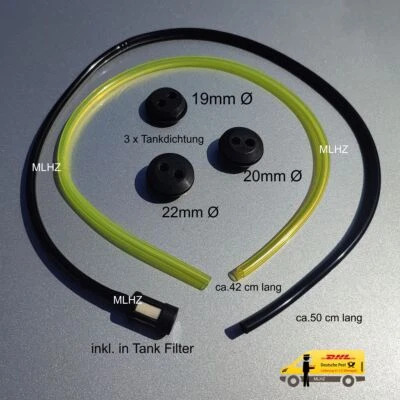 Tankdichtung 19+20+22mm Ø Benzinfilter Benzinschlauch 50cm universal Motorsense - Bild 1 von 4