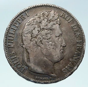 1840 FRANCE King Louis Philippe I French Antique OLD Silver 5 Francs Coin i86430 - Picture 1 of 3