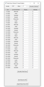 Work Hours Tracker - Logiciel PC qui calcule les heures de travail effectuées - Photo 1/2