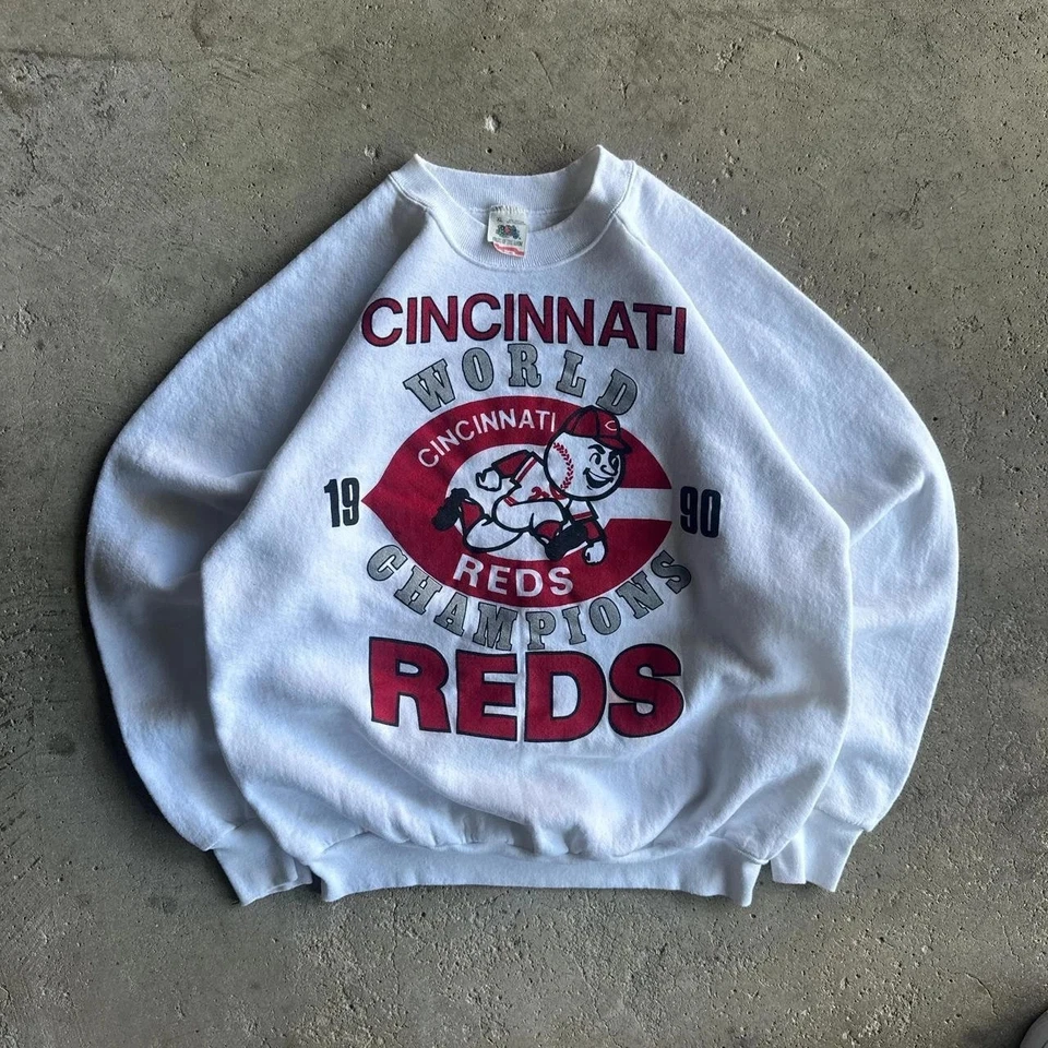Cincinnati Reds 1990 World Series 90s Crewneck Sweatshirt Baseball RM1861 - Image 1 of 1
