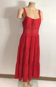Red Cowboy Western Dress Womens Large New - Picture 1 of 11