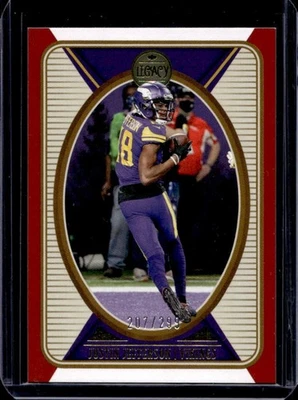 2022 Panini Legacy Justin Jefferson Red #207/299 Vikings - Image 1 of 2