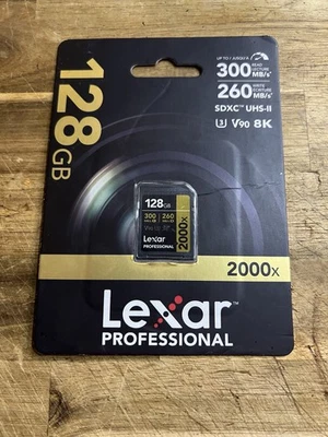 Lexar GOLD Series Professional 2000x 128GB UHS-II SDXC Memory Card - Image 1 of 4