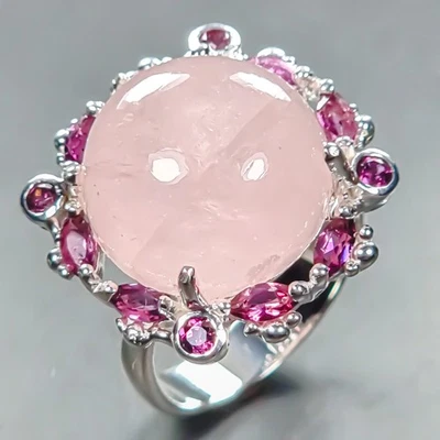 Fine art 19 ct Natural Morganite Ring 925 Sterling Silver Size 8 /R442098 - Image 1 of 4
