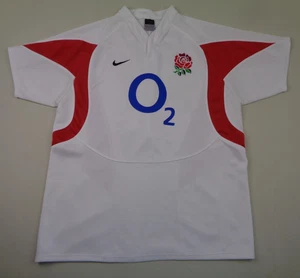 Camisa de Rugby Inglaterra Para Hombre Grande Vintage 2005 2006 Nike Blanca O2 - Imagen 1 de 10