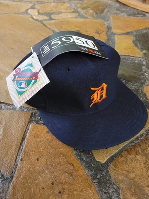 Vintage Detroit Tigers Fitted Hat New Era 7 3/8 Diamond Collection 5950 Pro Wool - Image 1 of 4