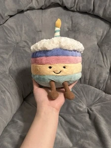 AUTHENTIC Jellycat Amuseables Rainbow Birthday Cake Plush Stuffed Toy A7 - Picture 1 of 14