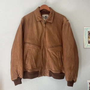 Vintage Banana Republic Safari & Travel Leder Bomber Fliegerjacke Herren 40 L - Bild 1 von 9