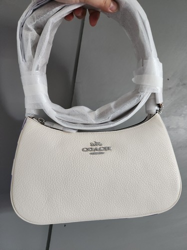 Borsa a tracolla Coach CR103 Teri con stampa a scacchiera viola chiaro gesso