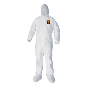 KleenGuard 44335 A40 Elastic-Cuff Ankle Hood Boot Coveralls - 2XL,WHT (25/CT)New - Picture 1 of 6