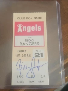 billy sample signed 1979 california angels ticket stub game autographed auto 79 - Picture 1 of 1