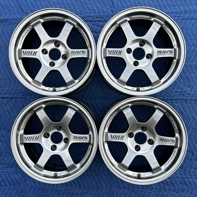 Rays Engineering Volk Racing TE37 Forged Aluminum Wheels 15x8 ET25 4x100 OG! - Image 1 of 4
