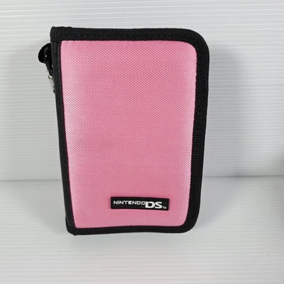 Estojo de transporte oficial Nintendo DS fabricante de equipamento original rosa com zíper e armazenamento de videogame   - Imagem 1 de 4