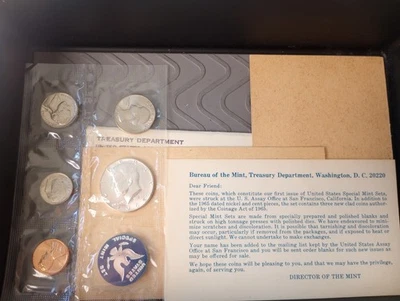 1965 Special Mint Set 5 Coins Original Packaging with Silver Kennedy - Image 1 of 4