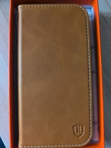 Shieldon Case For iPhone 16 Pro - Brown Genuine Leather - RFID Card Holder 6.3" - Picture 1 of 5