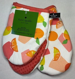 Kate Spade Mini Guantes Horno Verano Cítrico Naranja Limón Agarre Bebida Algodón Nuevo con Etiquetas - Imagen 1 de 2