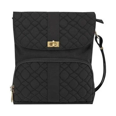 Travelon ANTI-THEFT SIGNATURE QUILTED MESSENGER BAG BLACK, NWT - Image 1 of 4