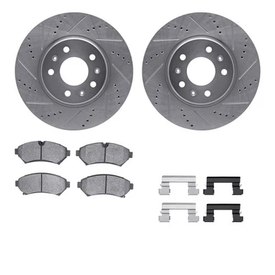 For Cadillac Seville 03 Drilled & Slotted Front Brake Kit w Semi-Metalic Pads - Изображение 1 из 2