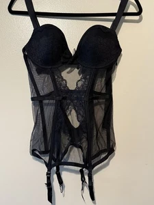 Victoria Secret Black Sheer Bustier Corset - Picture 1 of 12