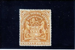 RHODESIA   1898   20 POUNDS    SG 93a    MINT - Picture 1 of 2