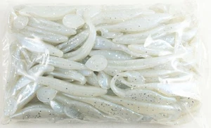 ZOOM SWIMMIN' SUPER FLUKE JR 100 PACK BULK 4" 117-325 BLUE PEARL SILVER B2411 - Picture 1 of 2