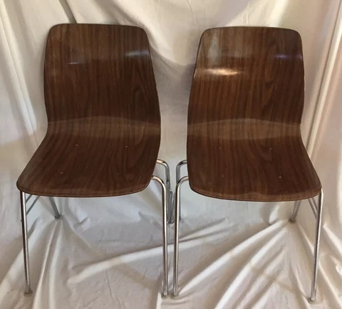 Pagholz Molded Plywood Stacking Chairs Mid Century Modern West Germany (set of 2 Cover