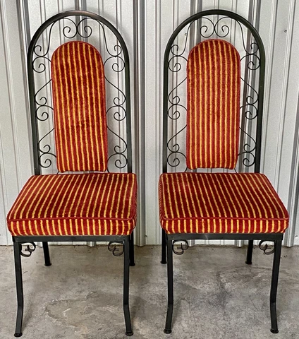 Two Douglas Furniture Corp Vintage MCM Funky Retro Beatnik Dining Patio Chairs Cover