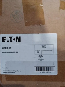 50 pk Eaton GFER-WH GFCI Receptacle Outlet Ext.  Ring 7/8" Inch White Single G - Picture 1 of 3
