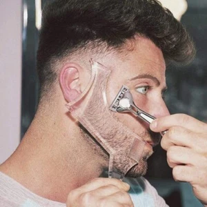 Men's Beard Shaping Tool With Inbuilt Comb Transparent Template Styling Comb Tem - Picture 1 of 7