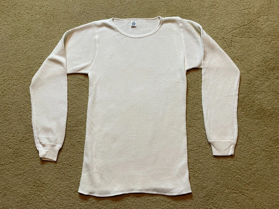 Camisa De Colección Años 90 Dama Morgan Arctex Capa Base Térmica Marfil Hecha en EE. UU. S Foto 1 de 4