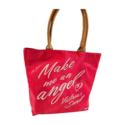 BOLSO DE MANO VINTAGE Victoria Secret (grande) ROSA "Make me an Angel" REPUJADO Forrado Foto 1 de 4