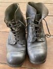 Vintage Military Black Leather Ankle Boots Rubber Soles - Australia/ British