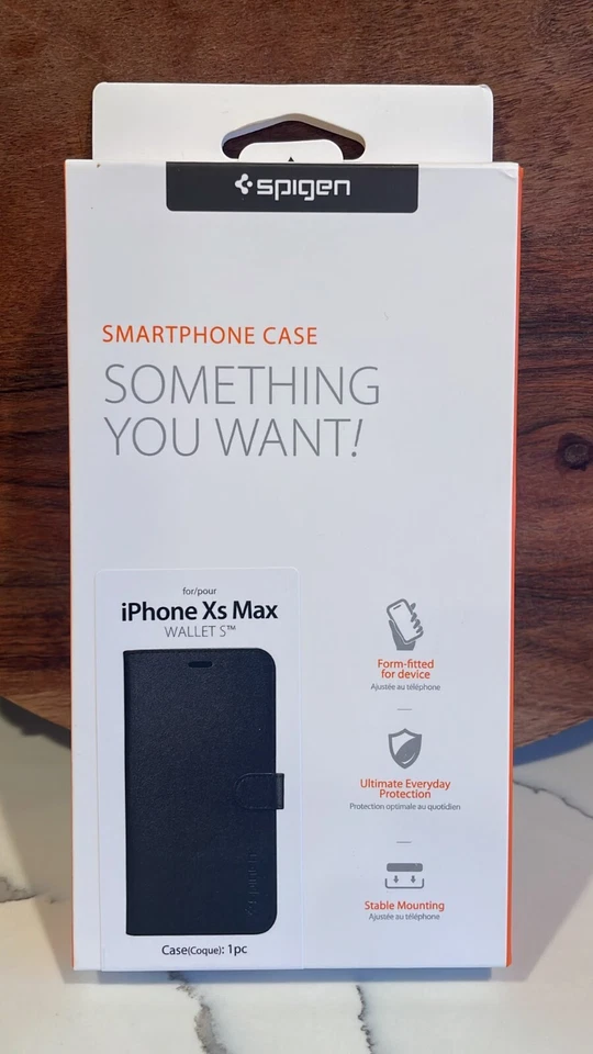 Spigen Wallet S Designed for Apple iPhone Xs MAX Case - Black  NEW - Image 1 of 4