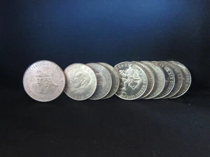 10 Coin Lot Of Silver Mexican AU/BU Pesos - SEE DESCRIPTION FOR THE DETAILS - Picture 1 of 4