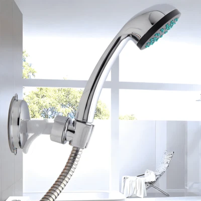 WAAGEMANN Duschkopfhalter mit Saugnapf 360° drehbar Brause Halterung ohne Bohren - Bild 1 von 4