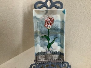 JOHN DERIAN DECOUPAGE 10" PORZELLAN TULPENTABLETT GEBRAUCHT, IN EINWANDFREIEM ZUSTAND - Bild 1 von 5