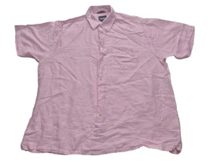 Howick Camicia Uomo Rosa Lino/Cotone Manica Corta Taglia:XL - Foto 1 di 12