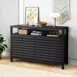 Sideboard Buffet Cabinet Large Storage Cabinet for Kitchen Living Room Black - Picture 1 of 8