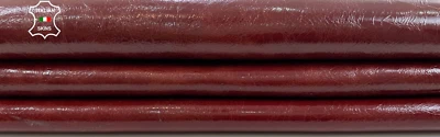 BRIC RED PATENT SHINY CRINKLE Soft Italian Goatskin leather 7sqf 1.0mm #C1664 - Image 1 of 4