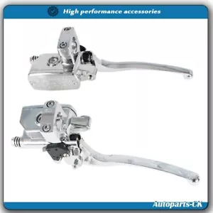 1" Motorcycle Handlebar Hydraulic Brake & Clutch Master Cylinder Left & Right - Foto 1 di 12