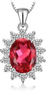 Collana Donna Kate Argento 925 Con Pietre Preziose rubino, Princess - Foto 1 di 4