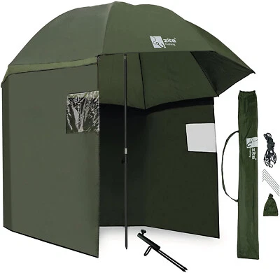 Schirmzelt Angeln Set Angelzelt Windschutz 250cm + Schirmständer Zite Fishing - Bild 1 von 4
