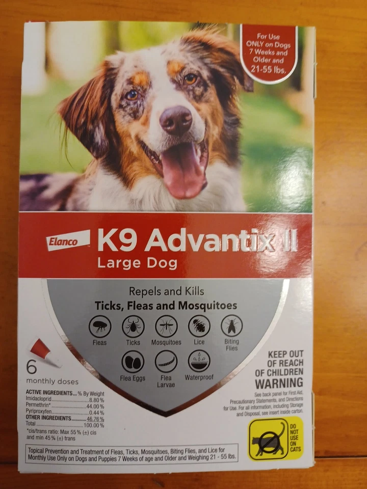 K9 Advantix II Flea Medicine Large Dog 6 Month Supply Pack K-9 21- 55 lbs  Ticks - Image 1 of 1