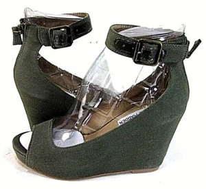 Steve Madden donna Lesliee zeppa pompa tessuto kaki, taglia US 6 M - Foto 1 di 7