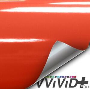 VViViD+ Premium Vinyl Wrap Film 1ft x 5ft, Gloss Arancio Argos Red Orange 