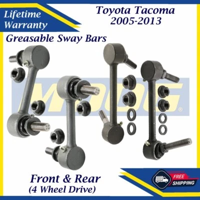 Barras estabilizadoras delanteras y traseras engrasables MOOG OEM para Toyota Tacoma 2005-2013 4x4 Foto 1 de 4