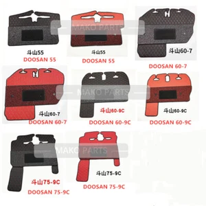 RED Cab Floor Rubber Mat Carpet Fit EXCAVATOR DOOSAN 60-9C - Picture 1 of 2